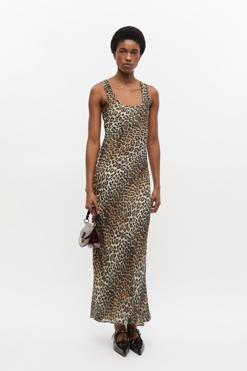 GANNI LEOPARD PRINT MAXI DRESS outlook