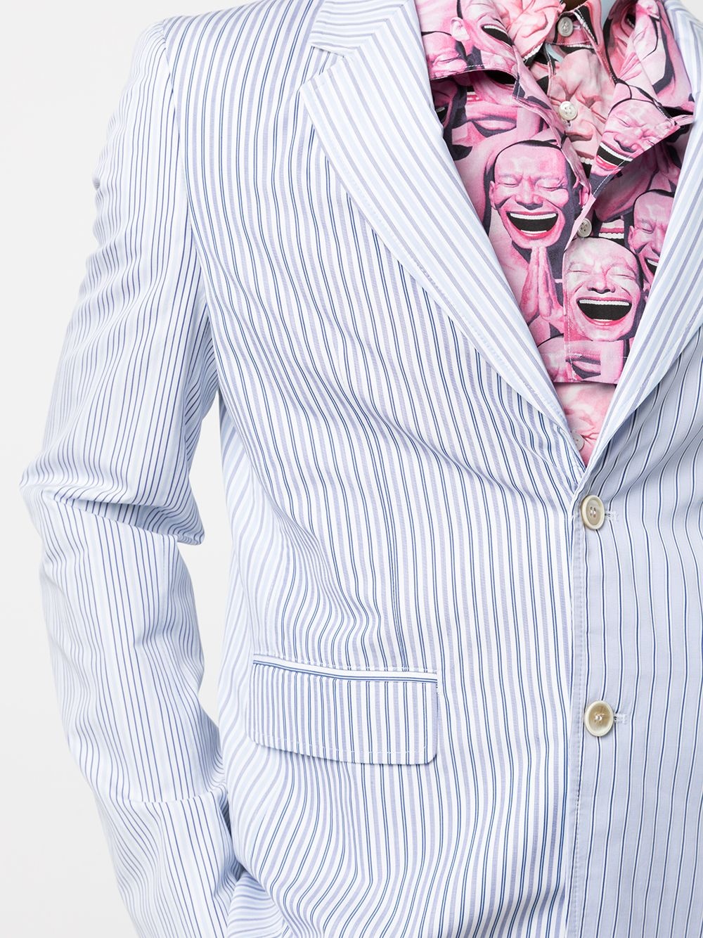 single-breasted pinstripe blazer - 5
