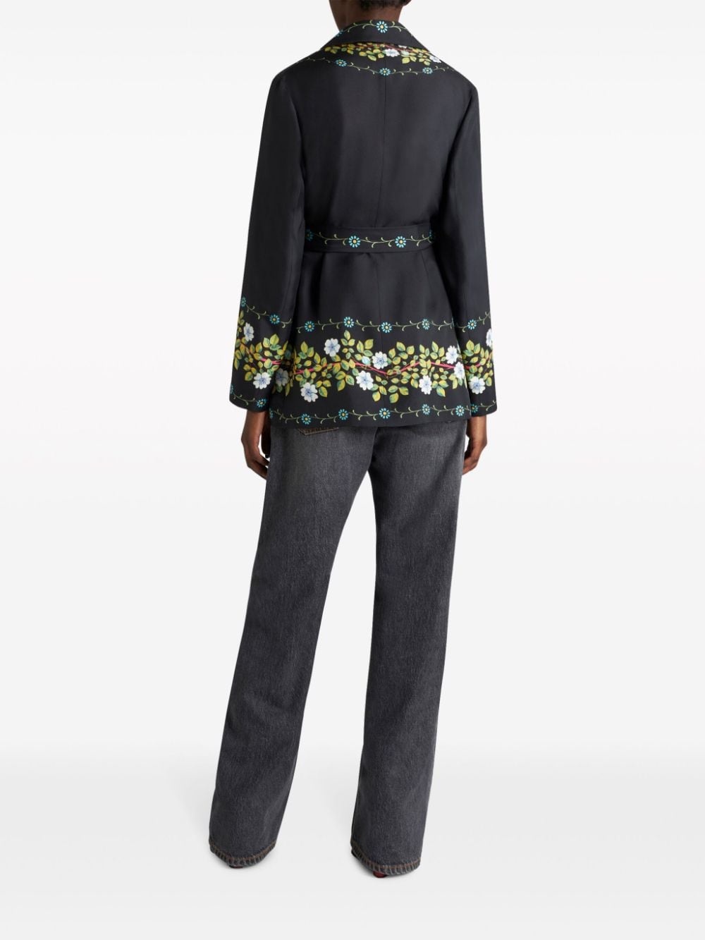 floral-print silk jacket - 3