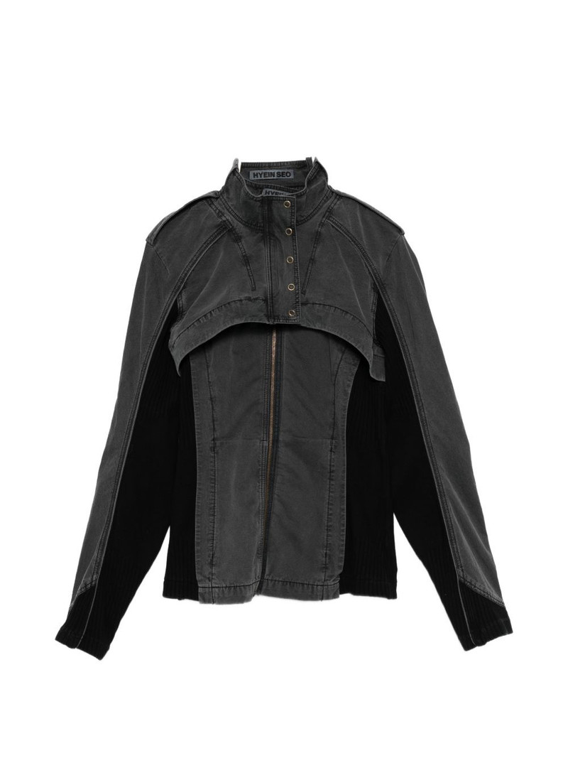 panelled high-neck jacket 1