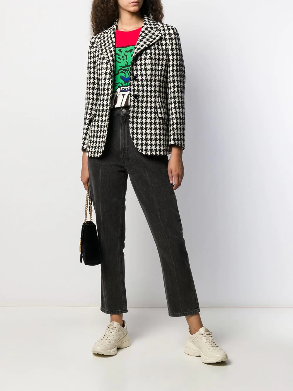 houndstooth-print blazer - 2