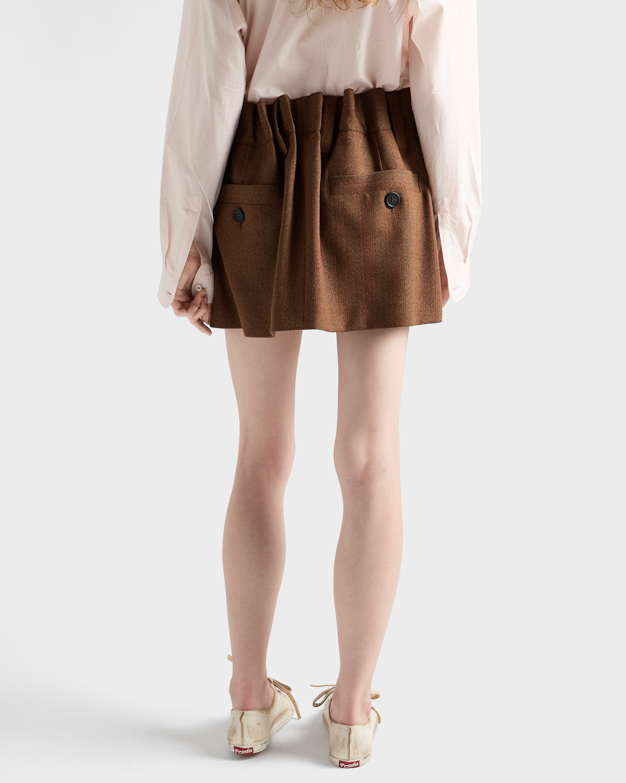 Pinstriped mouliné wool miniskirt - 5