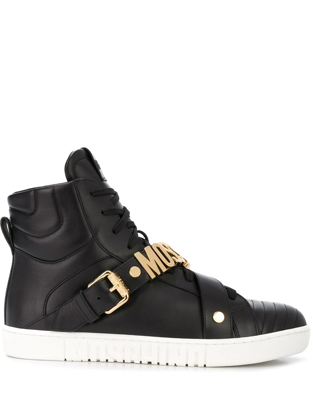 logo-plaque high-top sneakers - 1