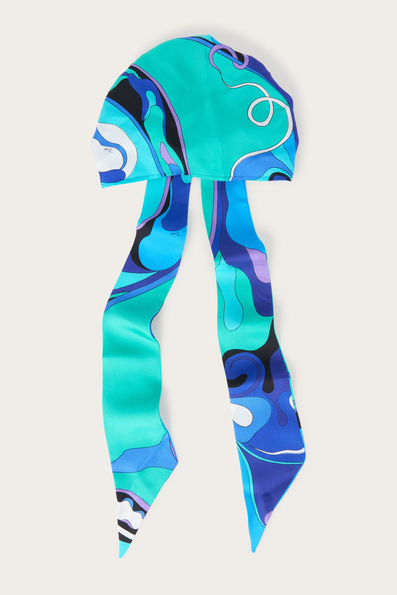 ORCHIDEE PRINT SILK BANDANA HAT 1