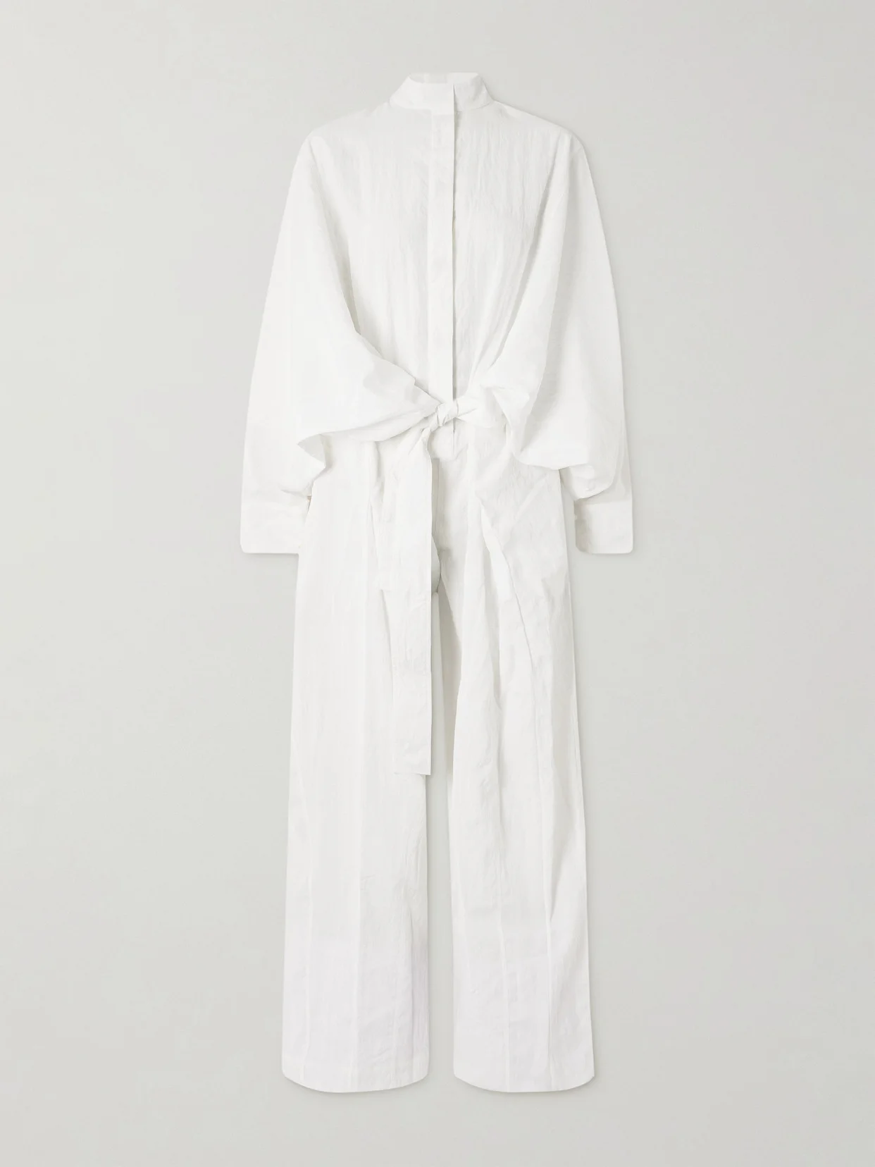 Belted Crinkled-shell Jumpsuit - 1
