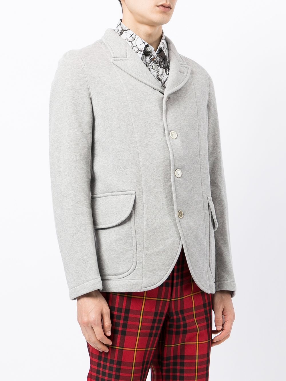 single-breasted cotton blazer - 3