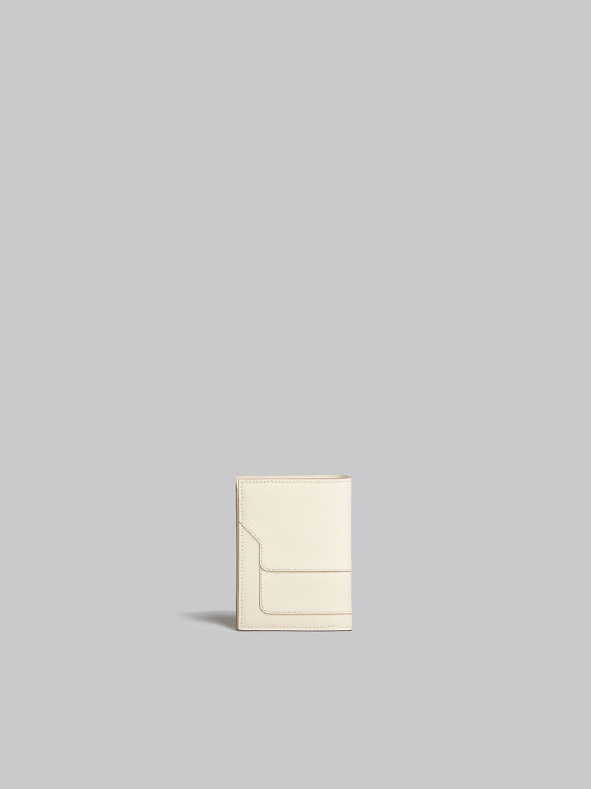 WHITE SAFFIANO LEATHER BI-FOLD WALLET - 3