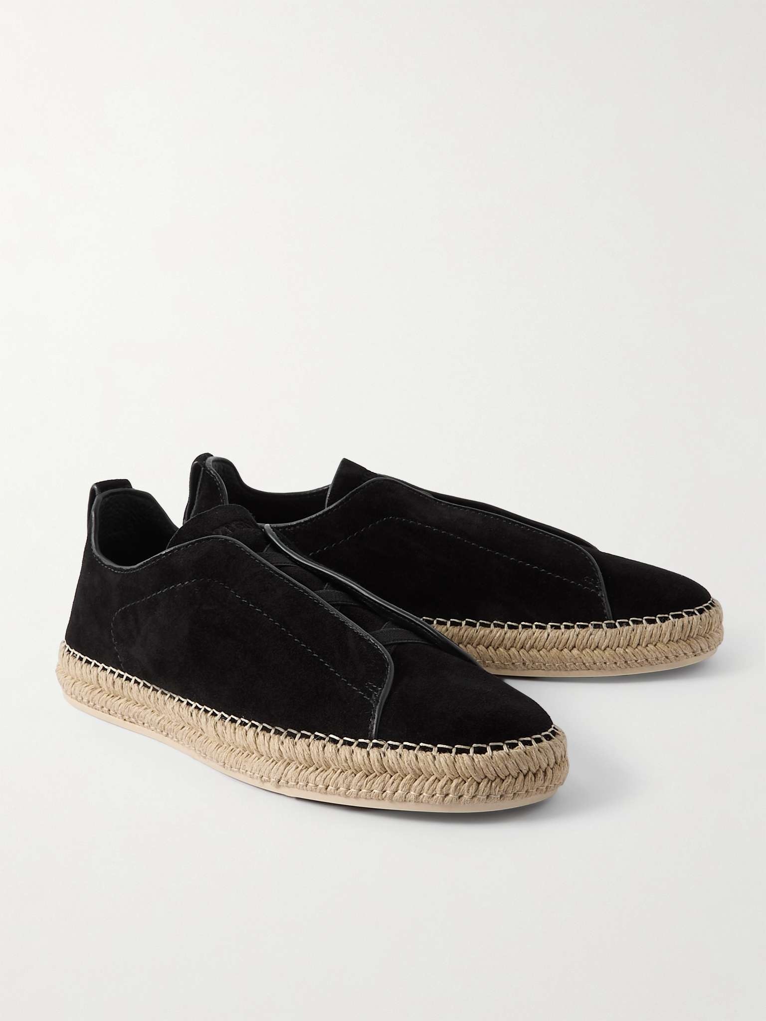 Triple Stitch™ Leather-Trimmed Suede Slip-On Sneakers - 4