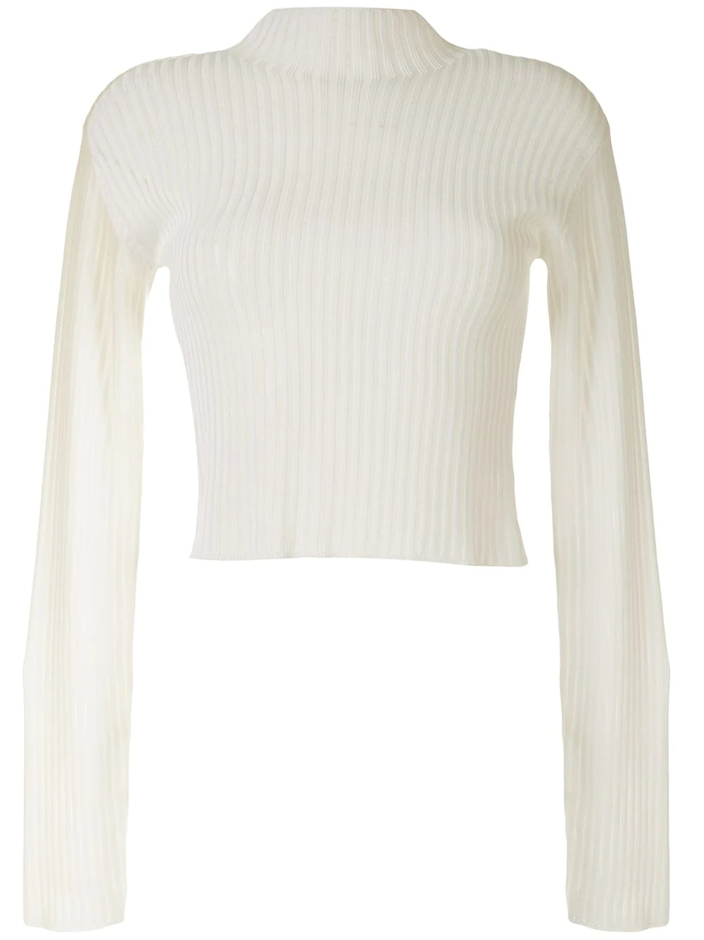 ribbed knit cropped jumper - 1