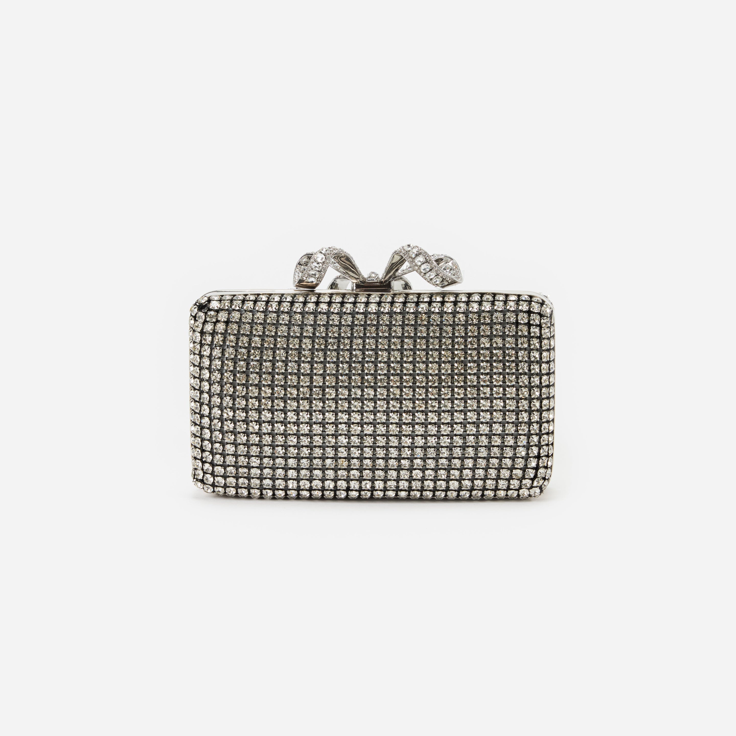 Silver Crystal Box Clutch - 3