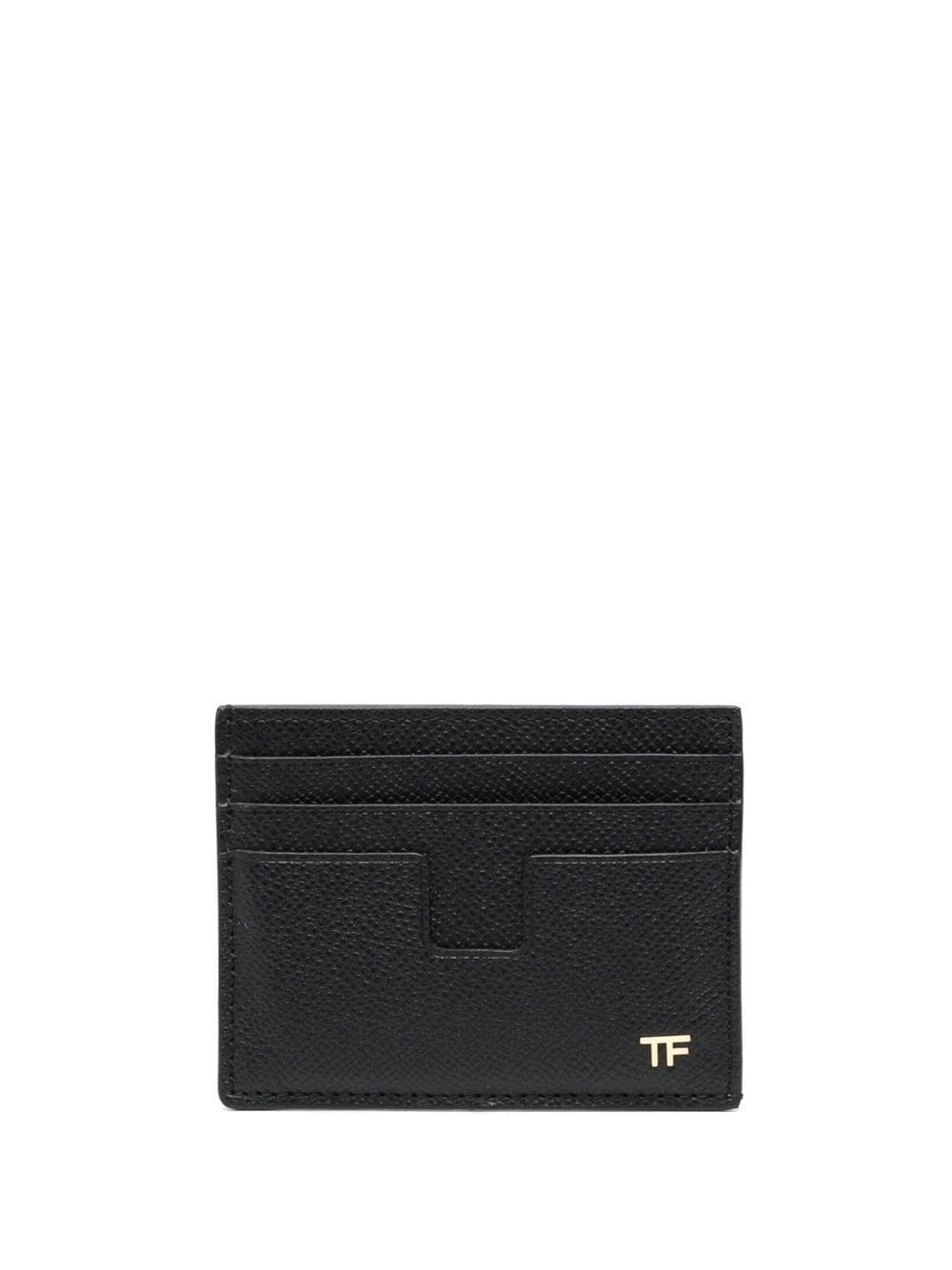 logo-plaque leather cardholder - 1