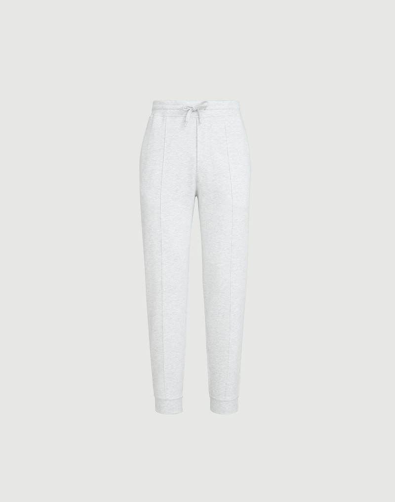 Techno cotton French terry trousers with Crête detail and elasticated zipper cuffs 1