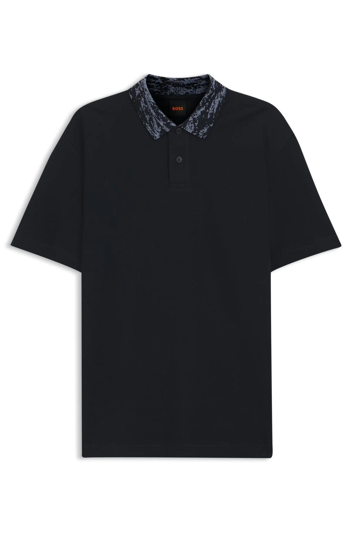 COTTON PIQUÉ POLO SHIRT WITH JACQUARD COLLAR - 1
