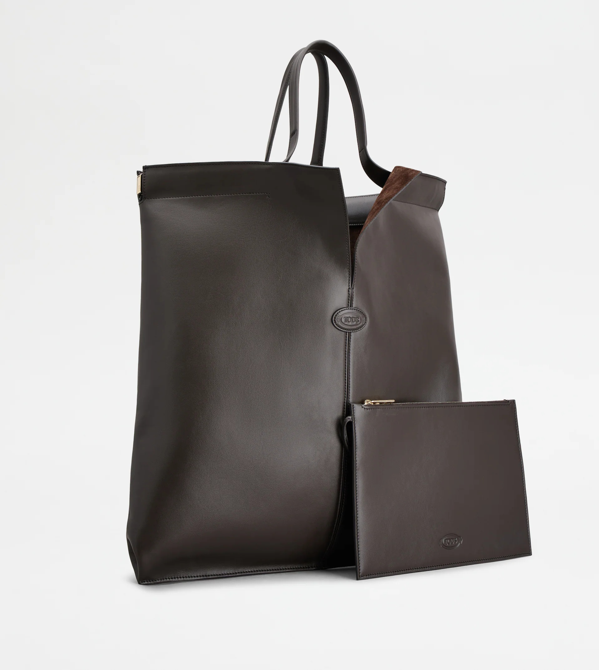 TOD'S DI BAG FOLIO IN LEATHER LARGE - BROWN - 5