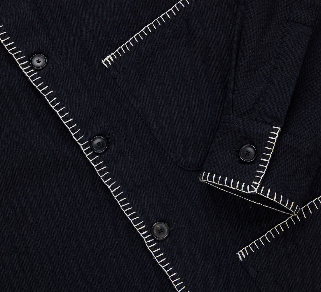 Shop Jacket - Blanket Stitch Black Canvas - 4