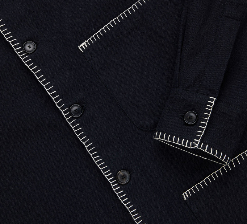Shop Jacket - Blanket Stitch Black Canvas 4