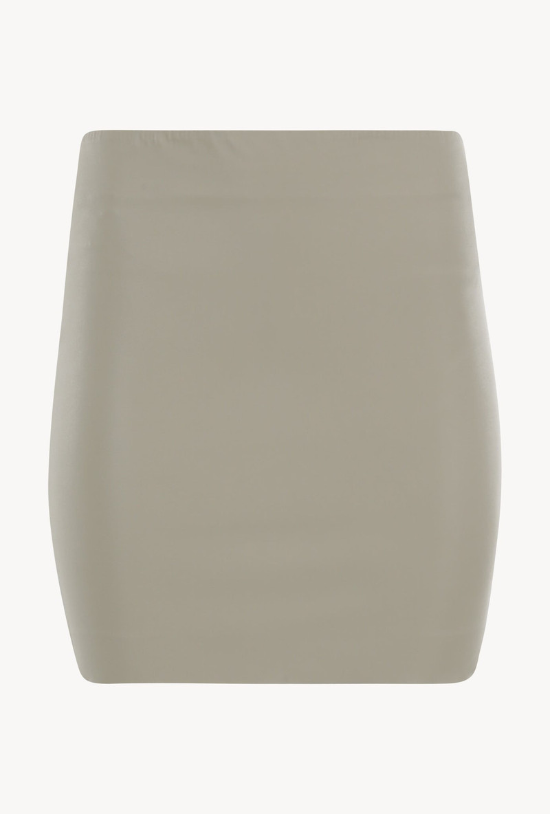 ECRU LEATHER MINI SKIRT 1