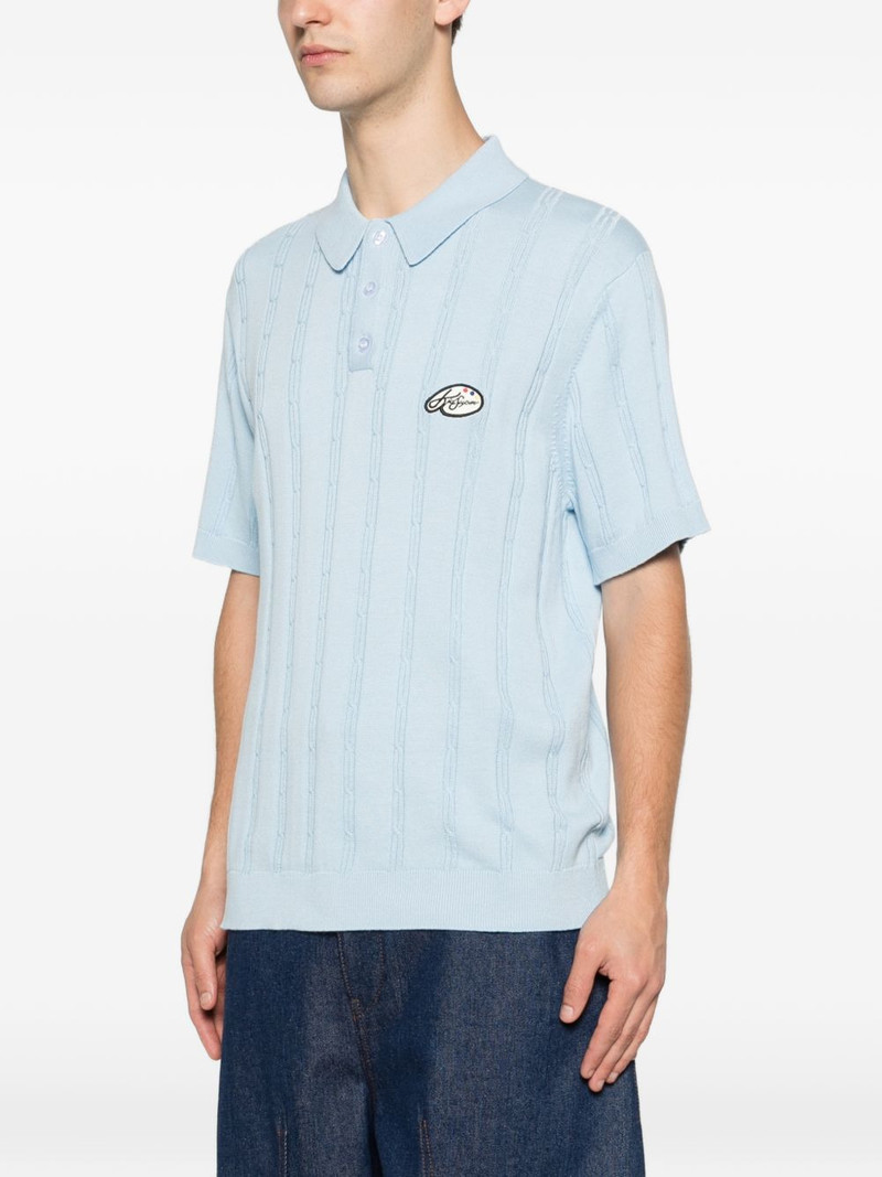embroidered striped polo shirt 3