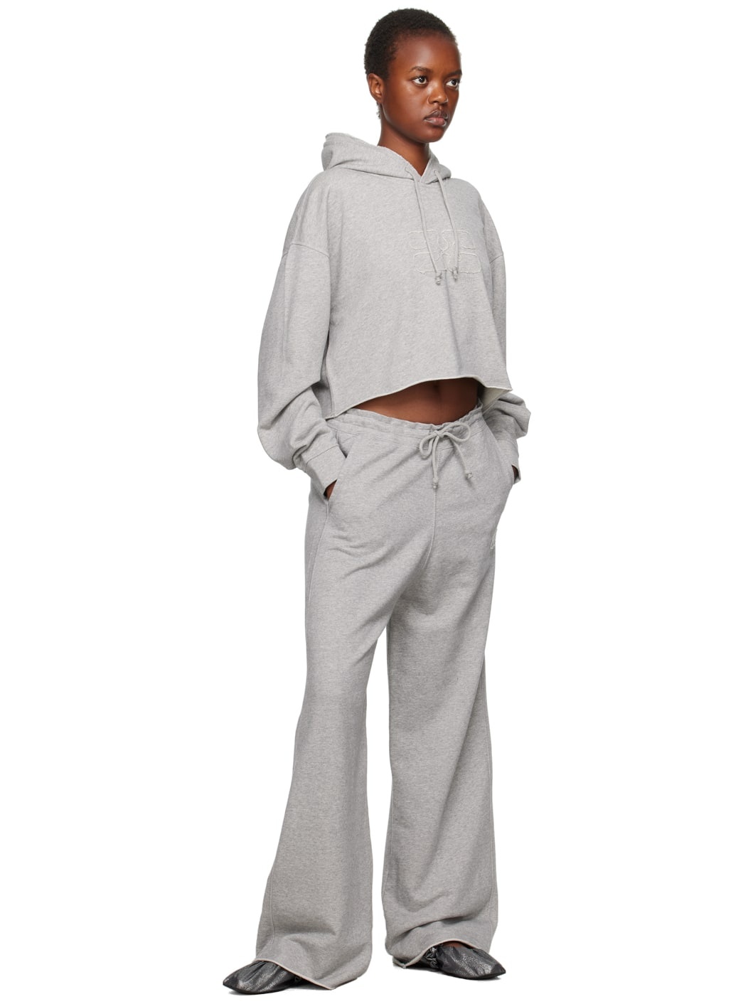 GANNI｜TRAINING PANTS (GREY ISOLI WIDE LEG PANTS (T3564 Paloma Melange Grey Isoli Wide Leg Pants | GANNI US