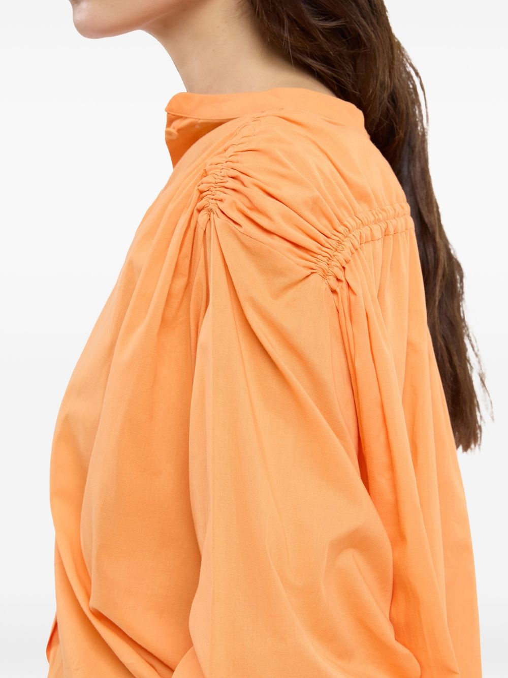 gathered-detail voile blouse - 5