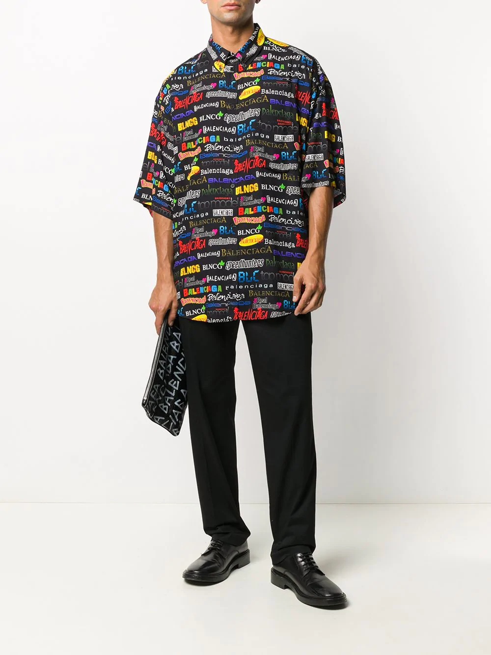 logo print oversized shirt - 2