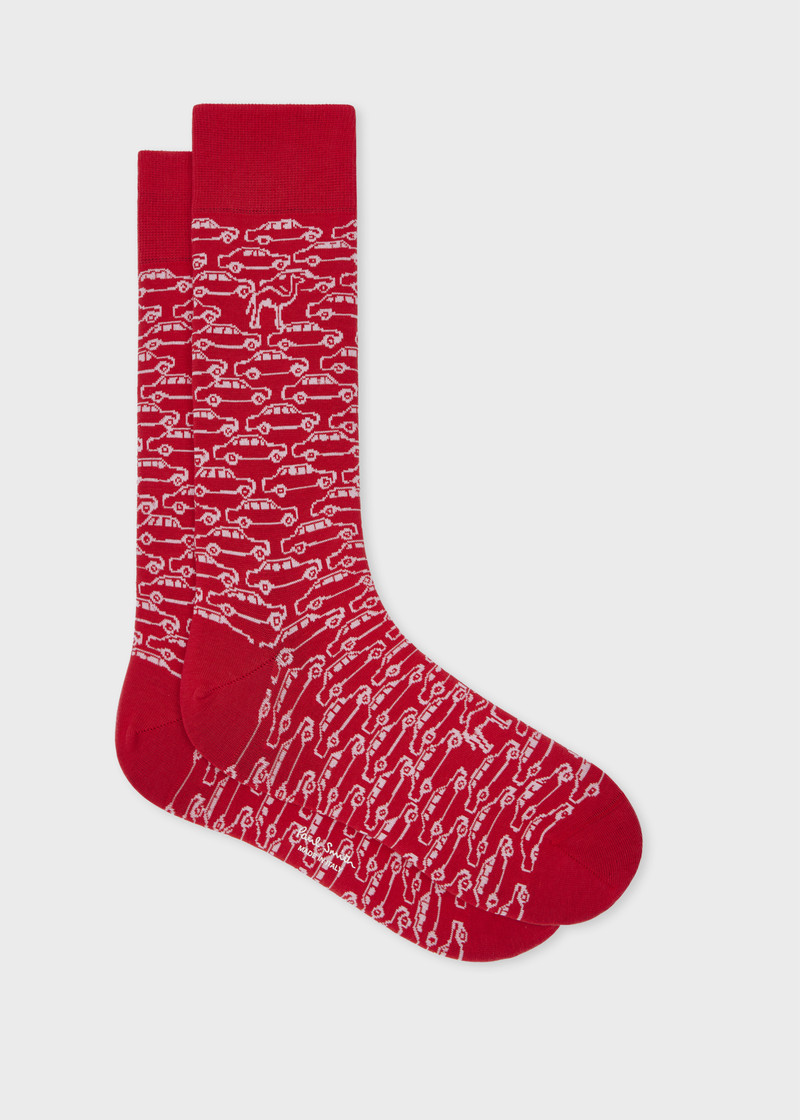 Red 'Camel Cars' Socks 1