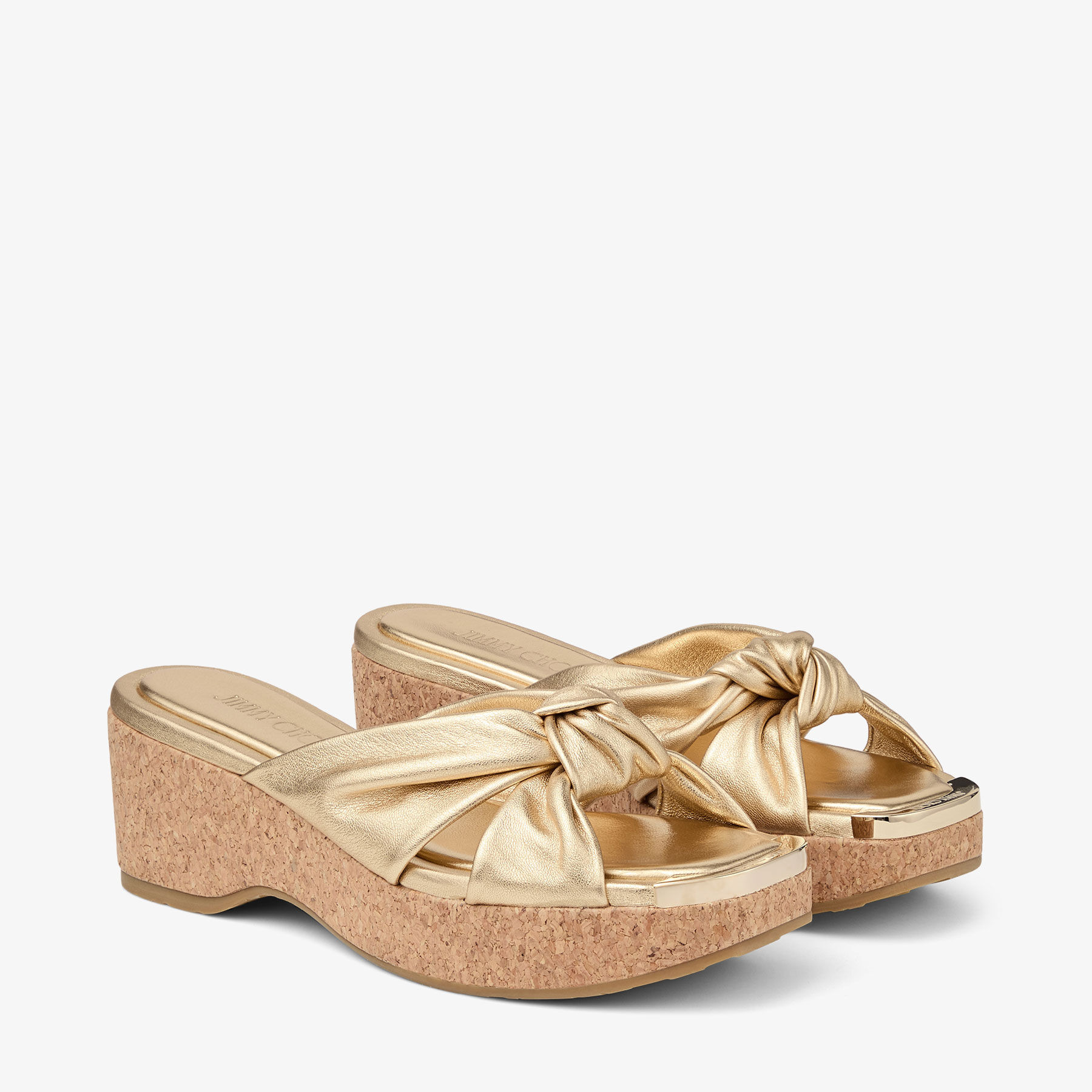 Avenue Wedge 50
Gold Metallic Nappa Wedge Mules - 2