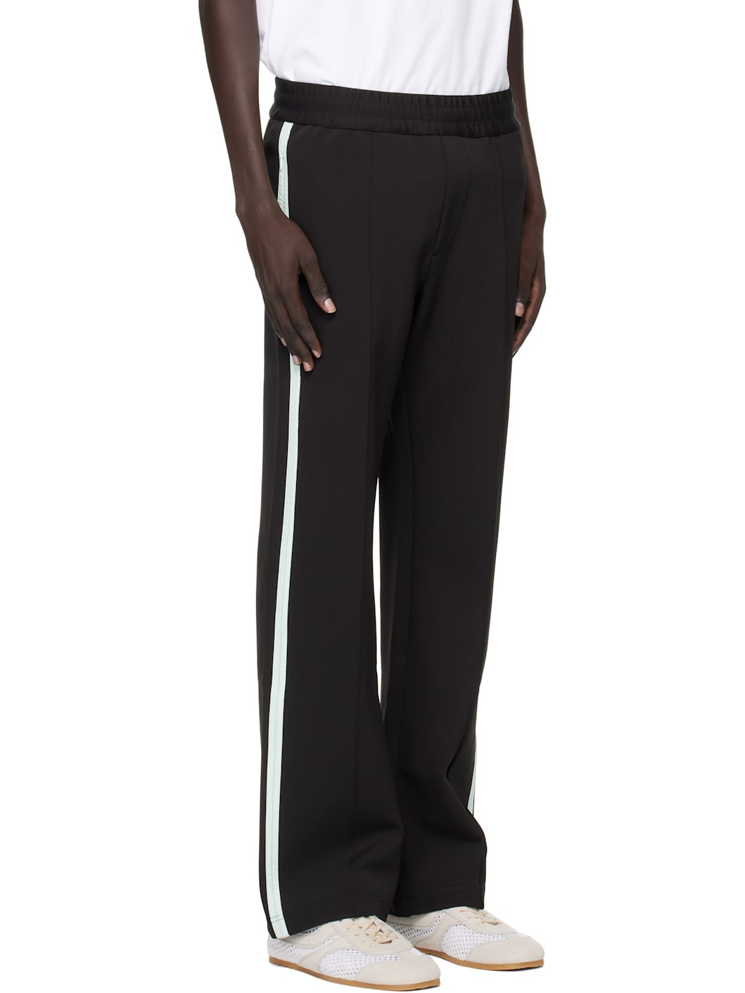Black Tech Nylon Trim Sweatpants - 2
