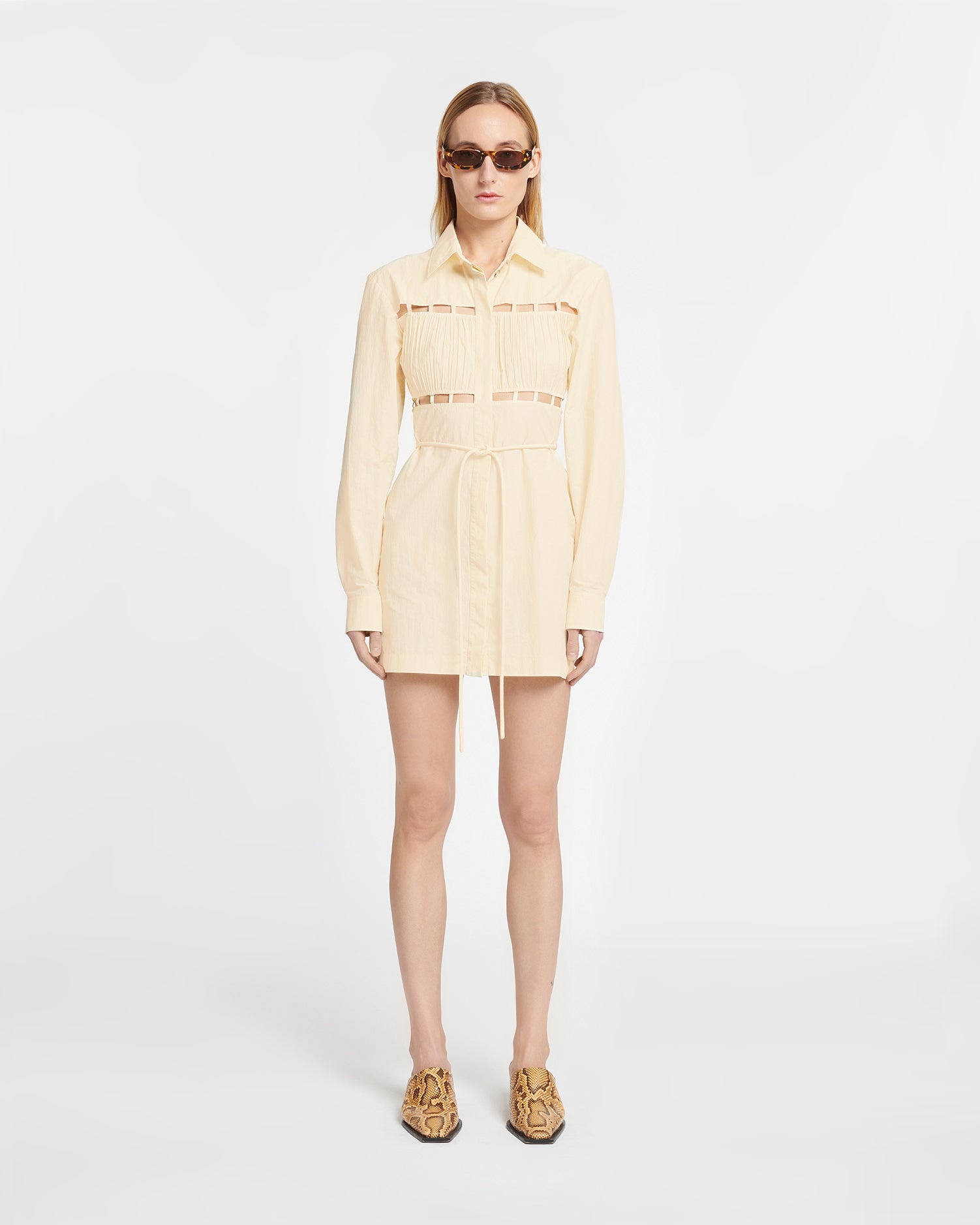 Pleated Poplin Shirt Dress - 2