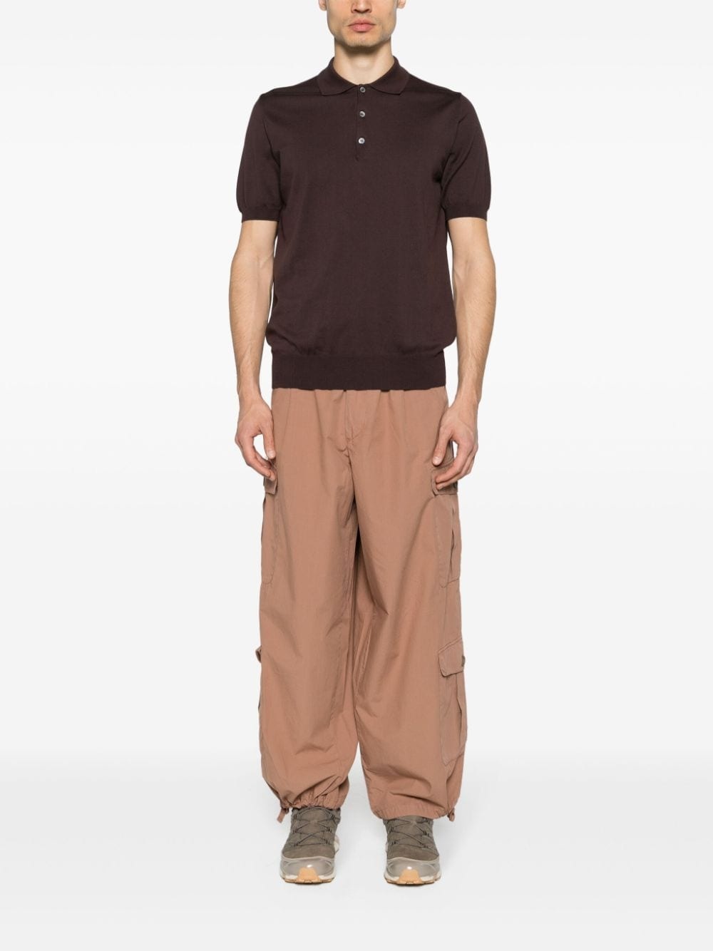 straight-leg cotton cargo trousers - 2