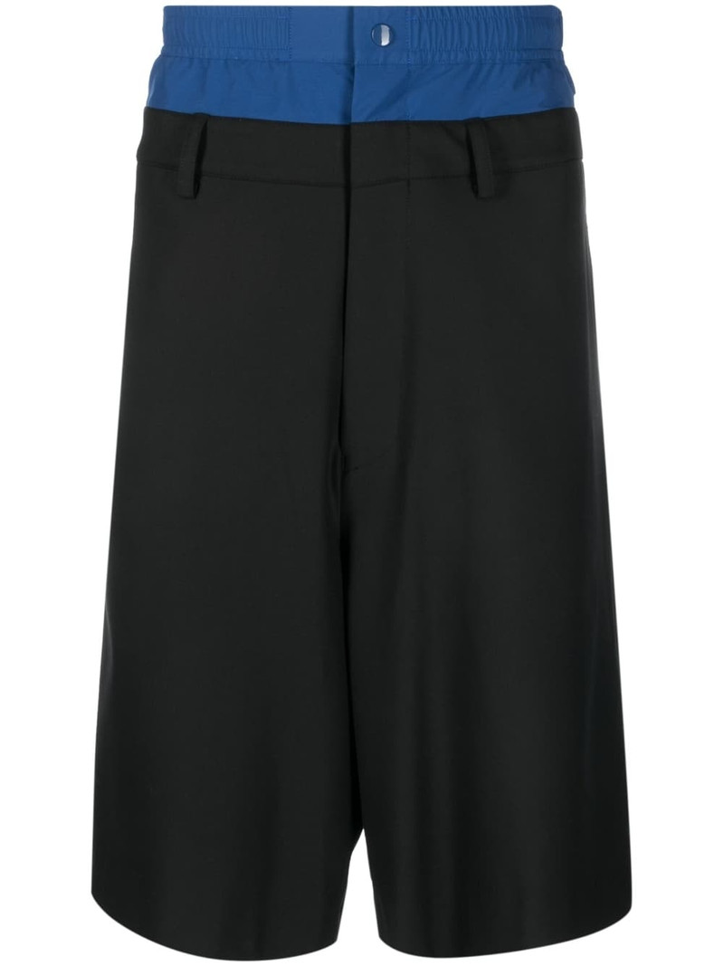 layered-design knee-length shorts 1