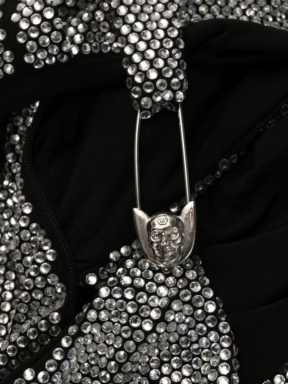 crystal-embellished ruched mini dress - 6