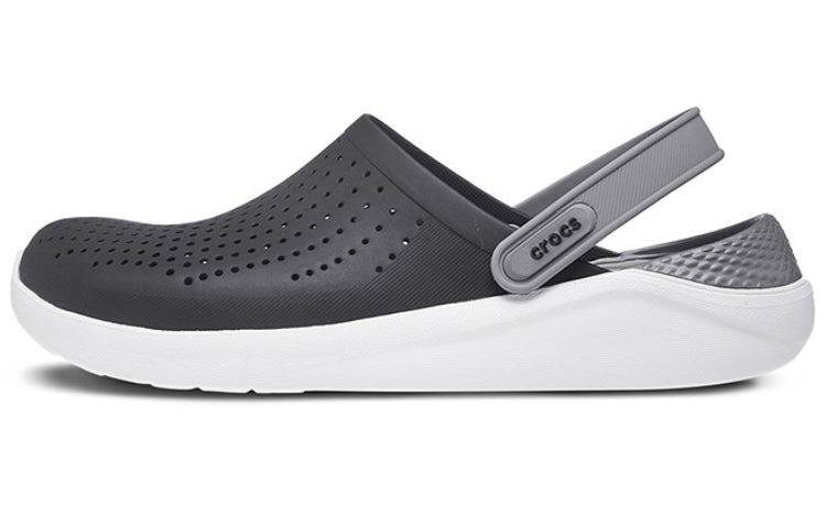 Crocs LiteRide Shoe Sandals Black Smoke Grey Unisex 204592-05M - 2