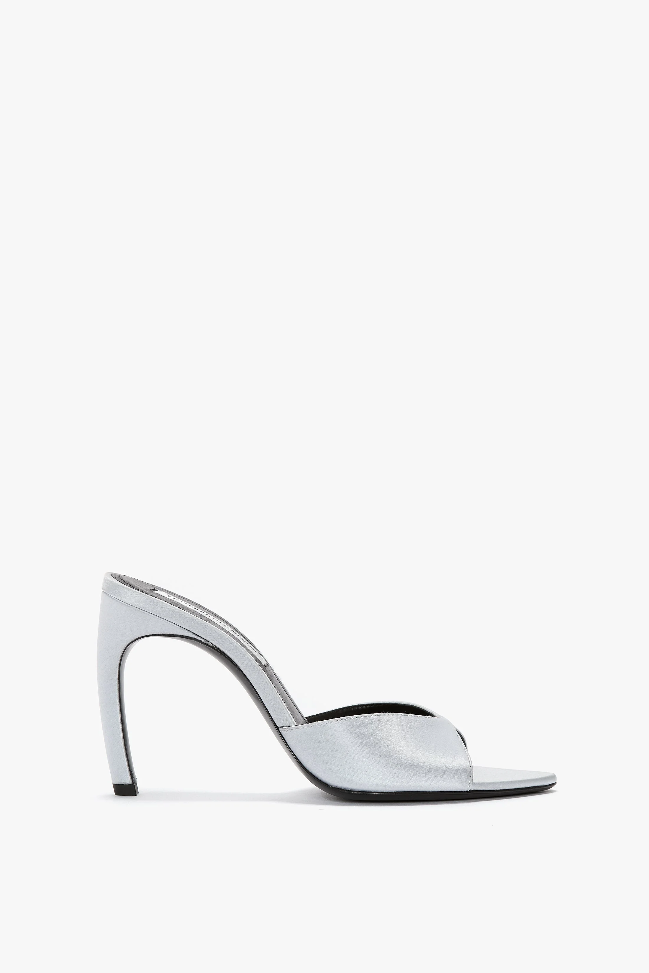 Harlow Mule 100 In Magnesium Satin - 1