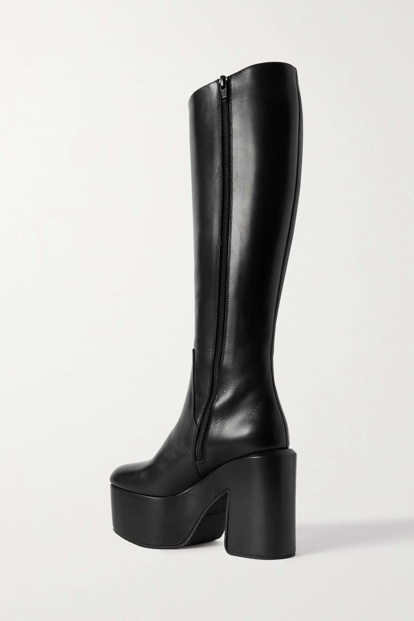 Leather platform knee boots - 3