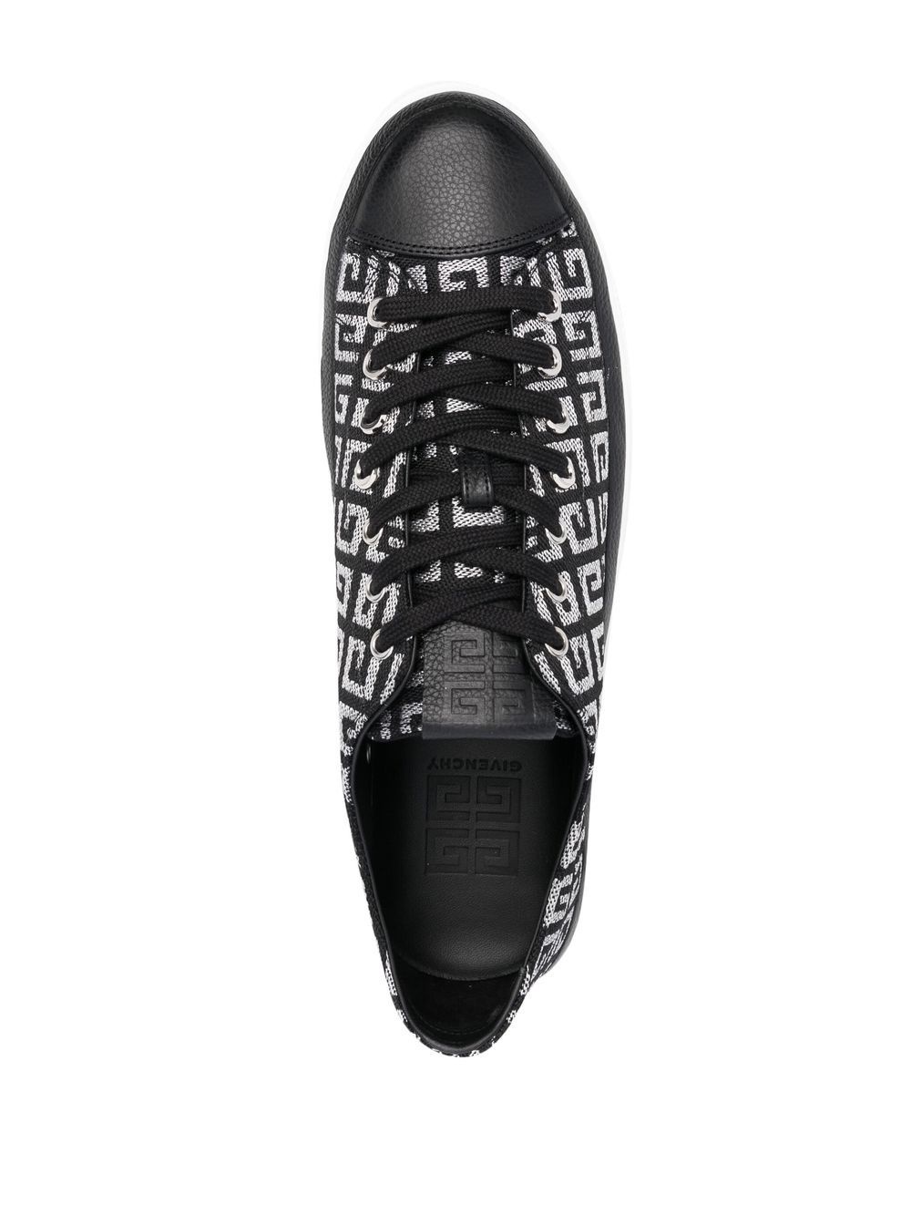 monogram-print low top sneakers - 4
