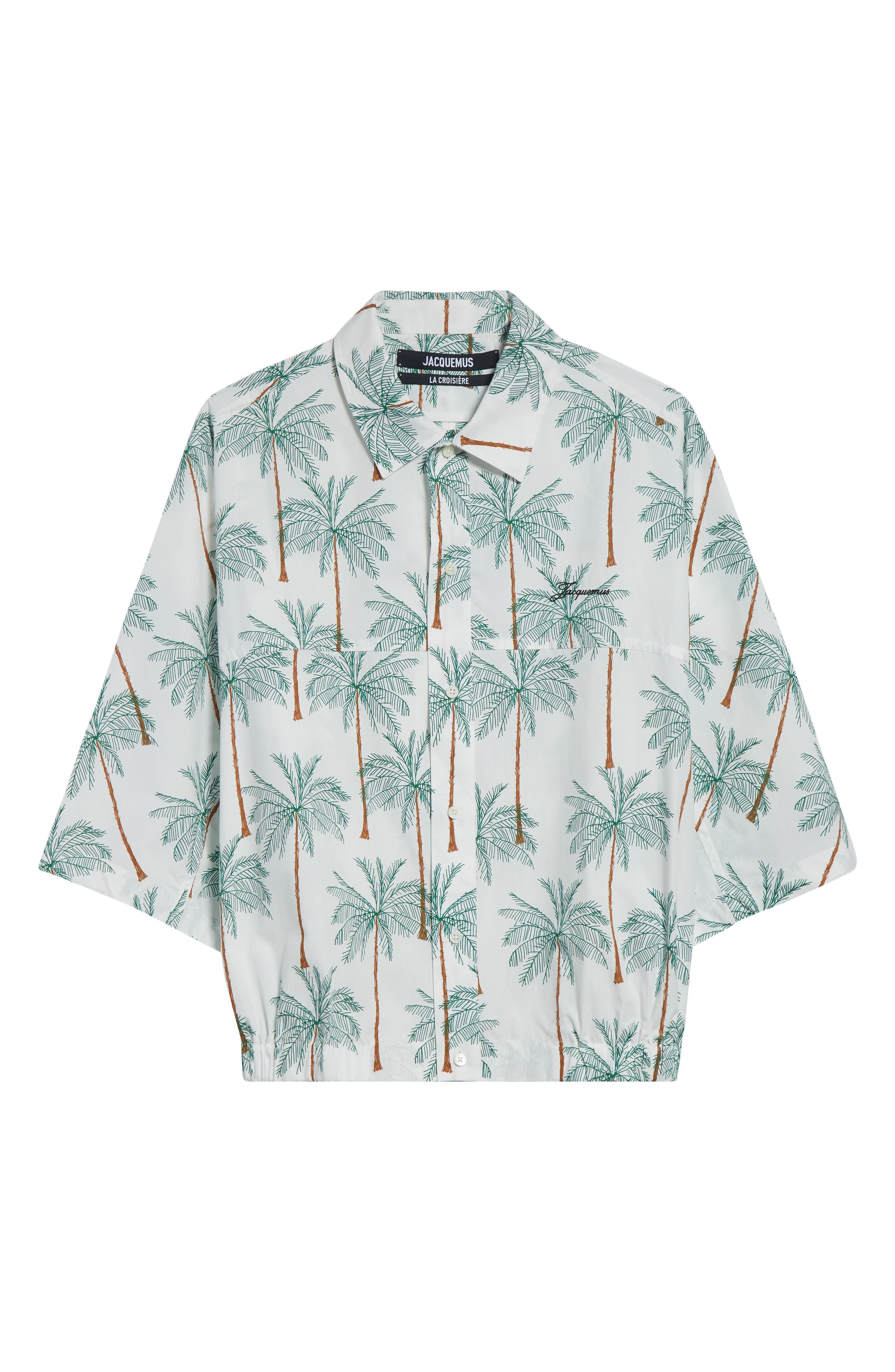 Jacquemus La Chemise Canevas Button-Up Shirt in Print Palmtrees Drawing W at Nordstrom - 6