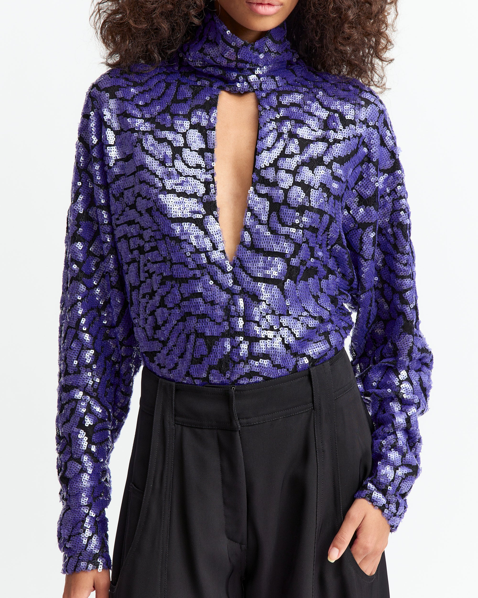 OLAMO TOP IN LACE SEQUIN - 5