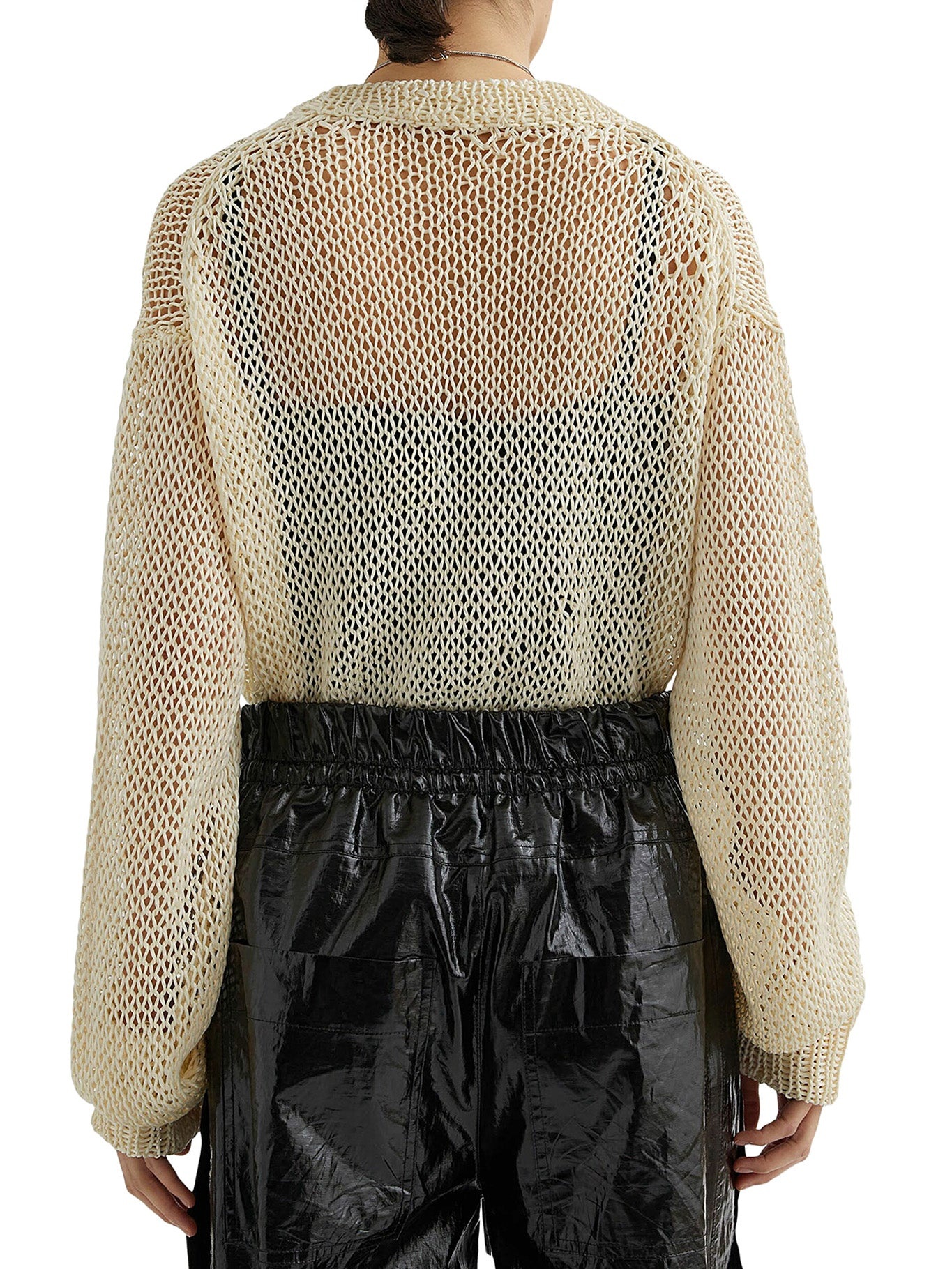 CREWNECK SWEATER IN OPENWORK SILK - 3