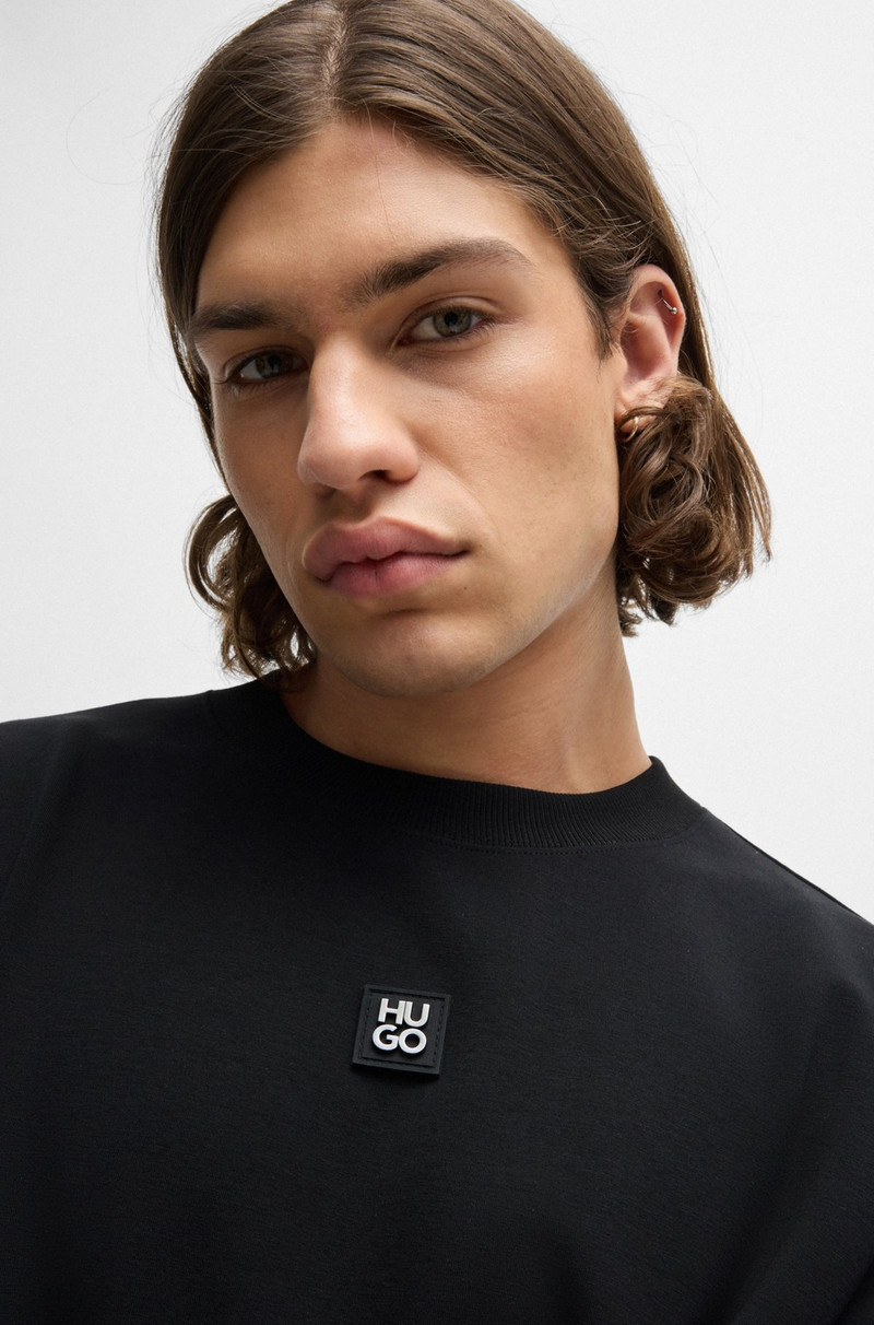 STRETCH-COTTON REGULAR-FIT SWEATSHIRT WITH STACKED LOGO 3