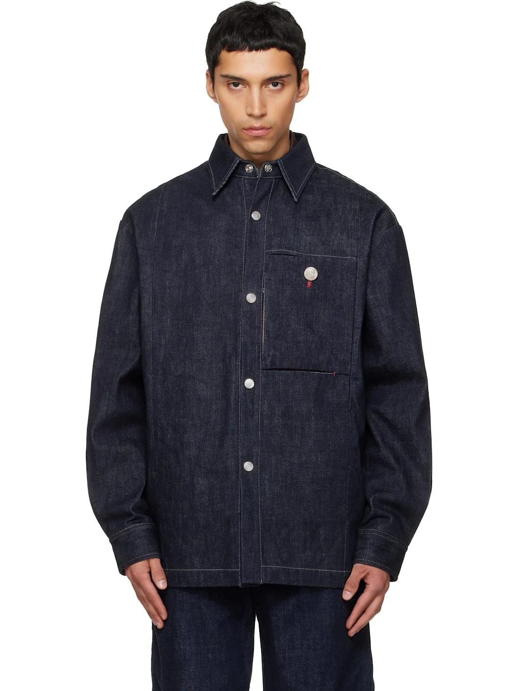 Navy Slits Selvedge Denim Jacket - 1