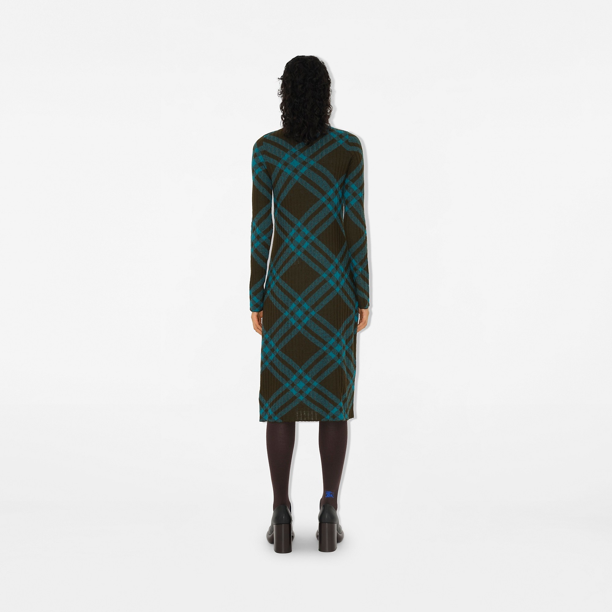 Check Wool Blend Dress - 4