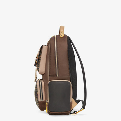 FENDI Brown nylon backpack outlook