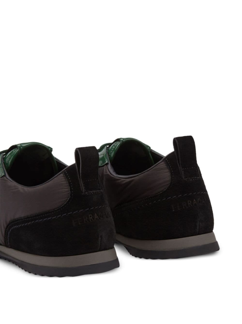 leather-trim lace-up sneakers - 3