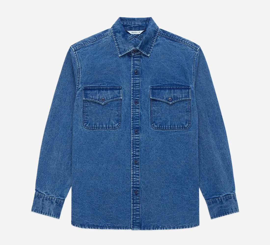 USN Overshirt - Stonewashed Indigo Canvas - 1
