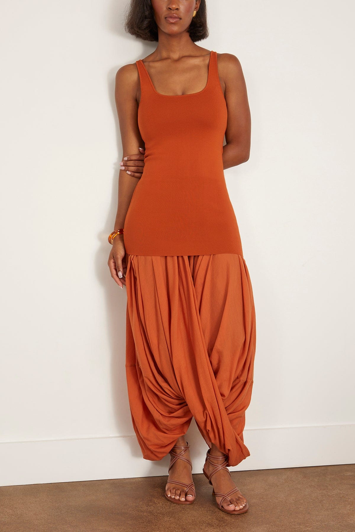Cocoon Tank Dress in Terracotta - 4