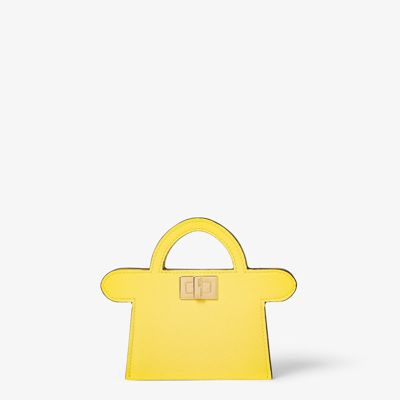 Fendi Way Card Case Broom yellow leather card holder 1