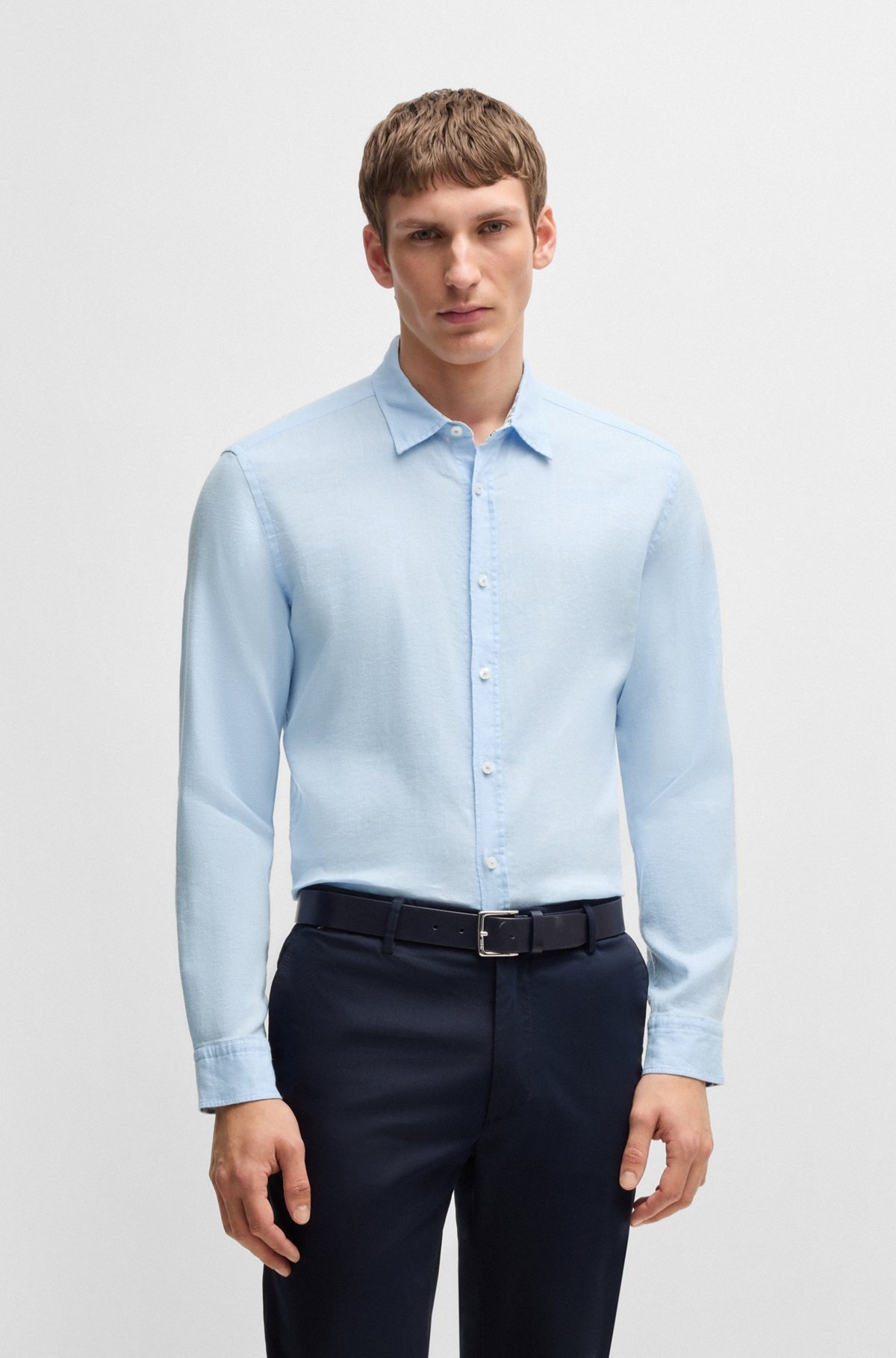 SLIM-FIT SHIRT IN STRETCH LINEN - 2