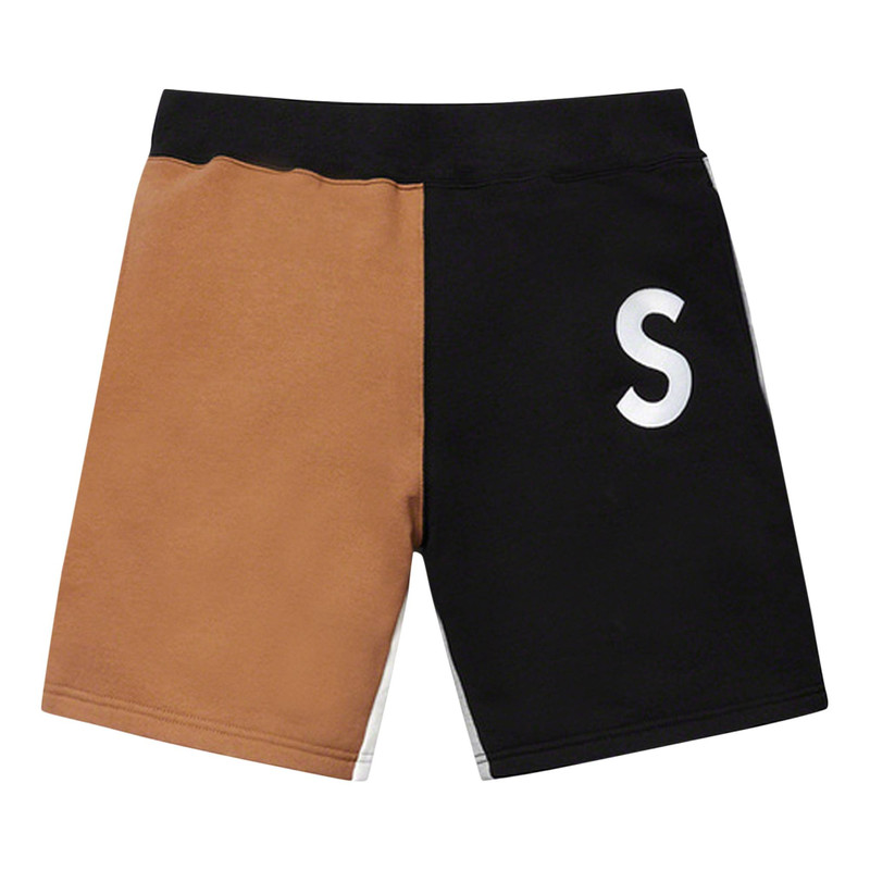 Supreme S Logo Colorblocked Sweatshort 'Black' - 1