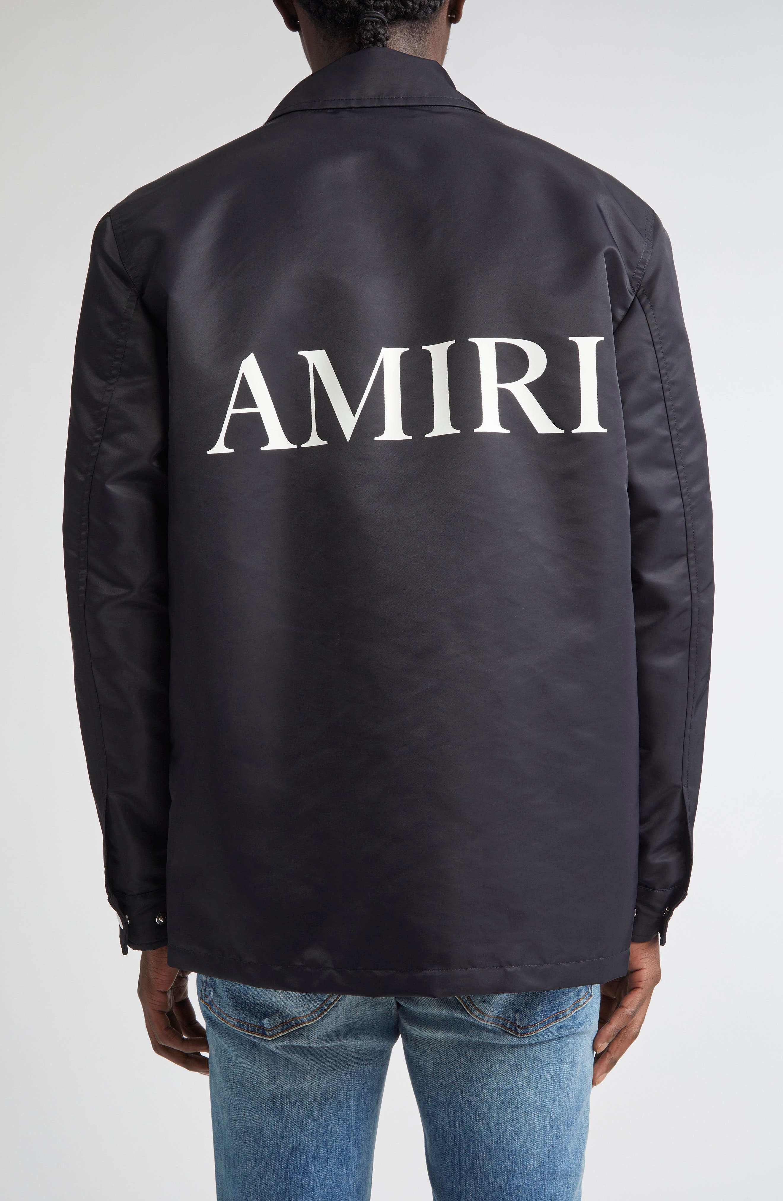 AMIRI MA Water Resistant Nylon Coach's Jacket in Black at Nordstrom - 3